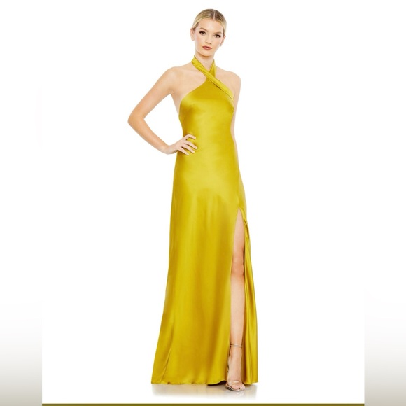 Ieena for Mac Duggal 26925 High
Slit Cross Halter Dress Sz 16 - Picture 1 of 10